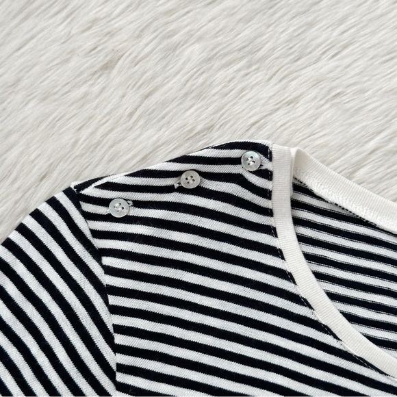 NWT ba&sh Alias T-Shirt in Off White Stripe - Picture 6 of 11